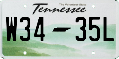 TN license plate W3435L
