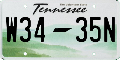 TN license plate W3435N