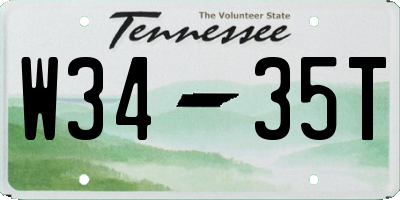 TN license plate W3435T