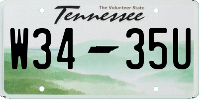 TN license plate W3435U