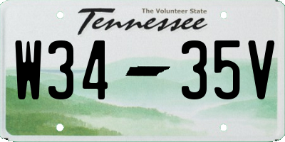 TN license plate W3435V