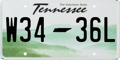 TN license plate W3436L