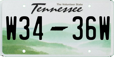 TN license plate W3436W