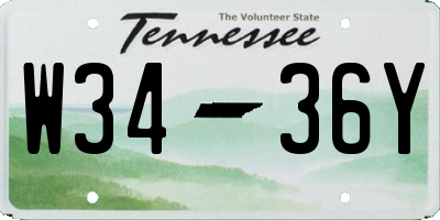 TN license plate W3436Y