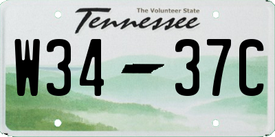 TN license plate W3437C