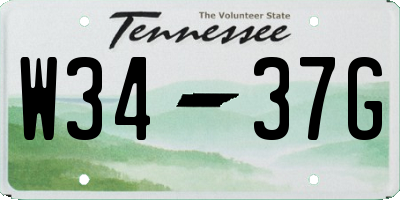 TN license plate W3437G