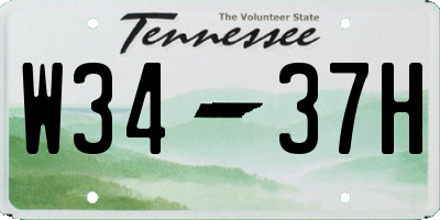 TN license plate W3437H