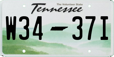 TN license plate W3437I