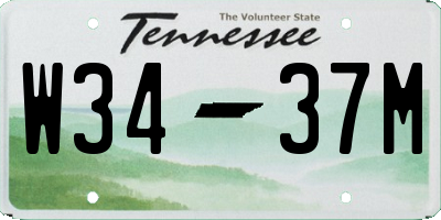 TN license plate W3437M