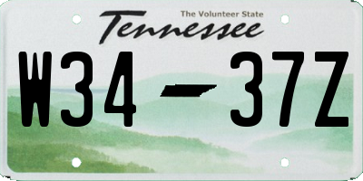 TN license plate W3437Z