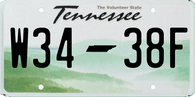 TN license plate W3438F