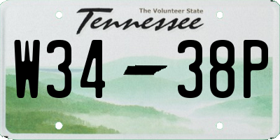 TN license plate W3438P