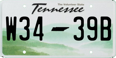 TN license plate W3439B