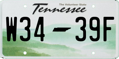 TN license plate W3439F