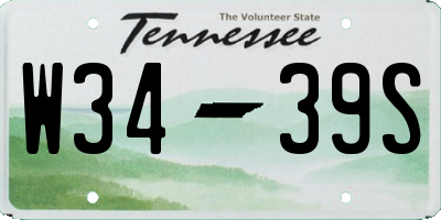 TN license plate W3439S