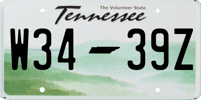 TN license plate W3439Z
