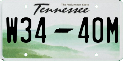 TN license plate W3440M