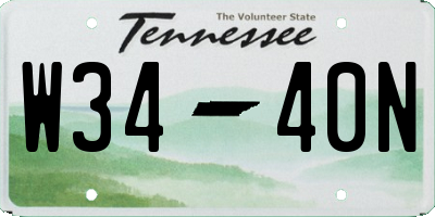 TN license plate W3440N