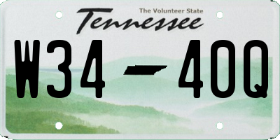 TN license plate W3440Q