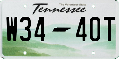 TN license plate W3440T