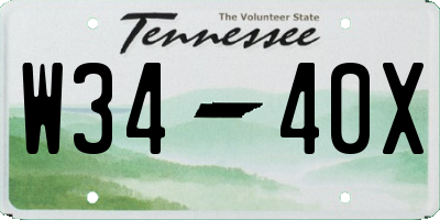 TN license plate W3440X