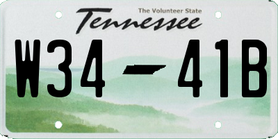 TN license plate W3441B