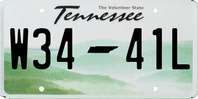 TN license plate W3441L