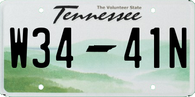 TN license plate W3441N