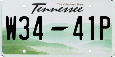TN license plate W3441P