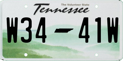 TN license plate W3441W