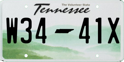 TN license plate W3441X