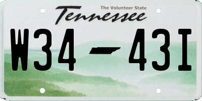 TN license plate W3443I