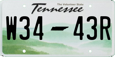 TN license plate W3443R