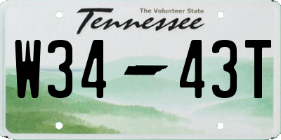 TN license plate W3443T