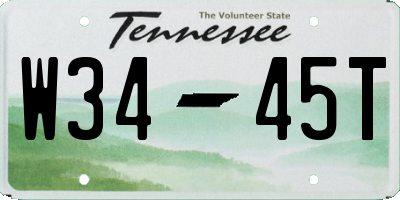 TN license plate W3445T
