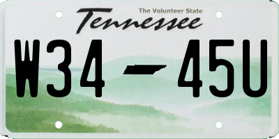 TN license plate W3445U