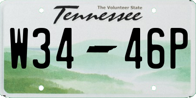 TN license plate W3446P