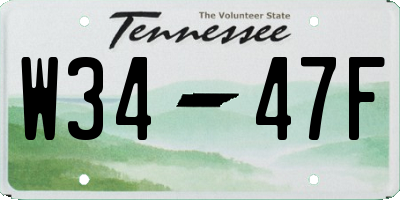 TN license plate W3447F