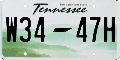 TN license plate W3447H
