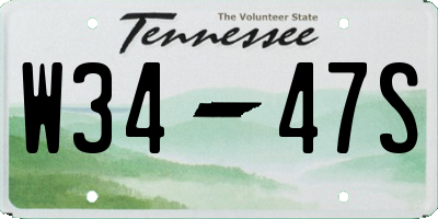 TN license plate W3447S
