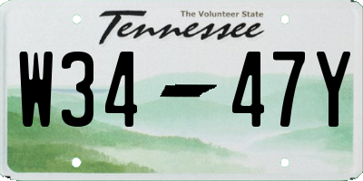 TN license plate W3447Y