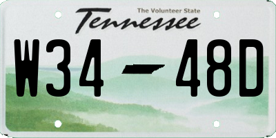 TN license plate W3448D