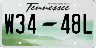 TN license plate W3448L