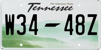 TN license plate W3448Z