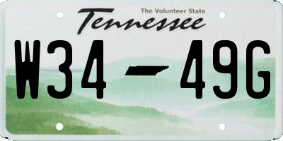 TN license plate W3449G