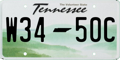 TN license plate W3450C