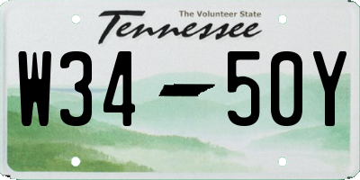 TN license plate W3450Y