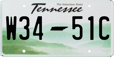 TN license plate W3451C