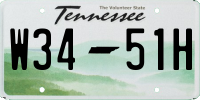 TN license plate W3451H