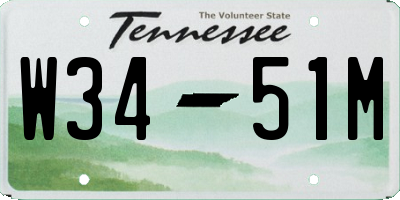 TN license plate W3451M